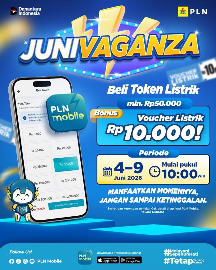 PLN Bagi-Bagi Voucher Listrik Selama Juni 2026